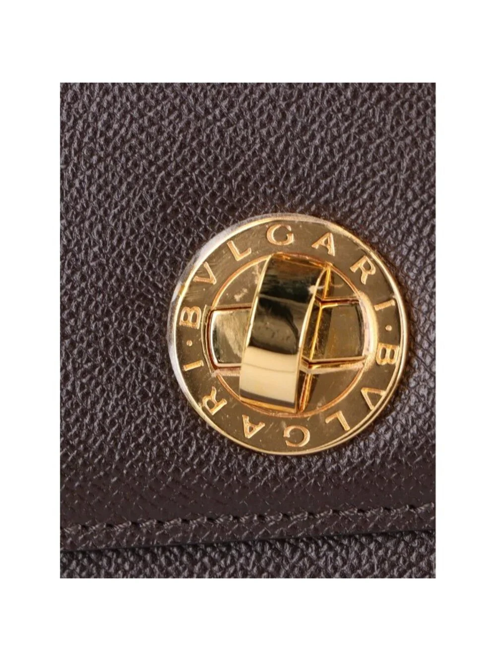 Bvlgari Leather Turnlock Wide Shoulder Bag